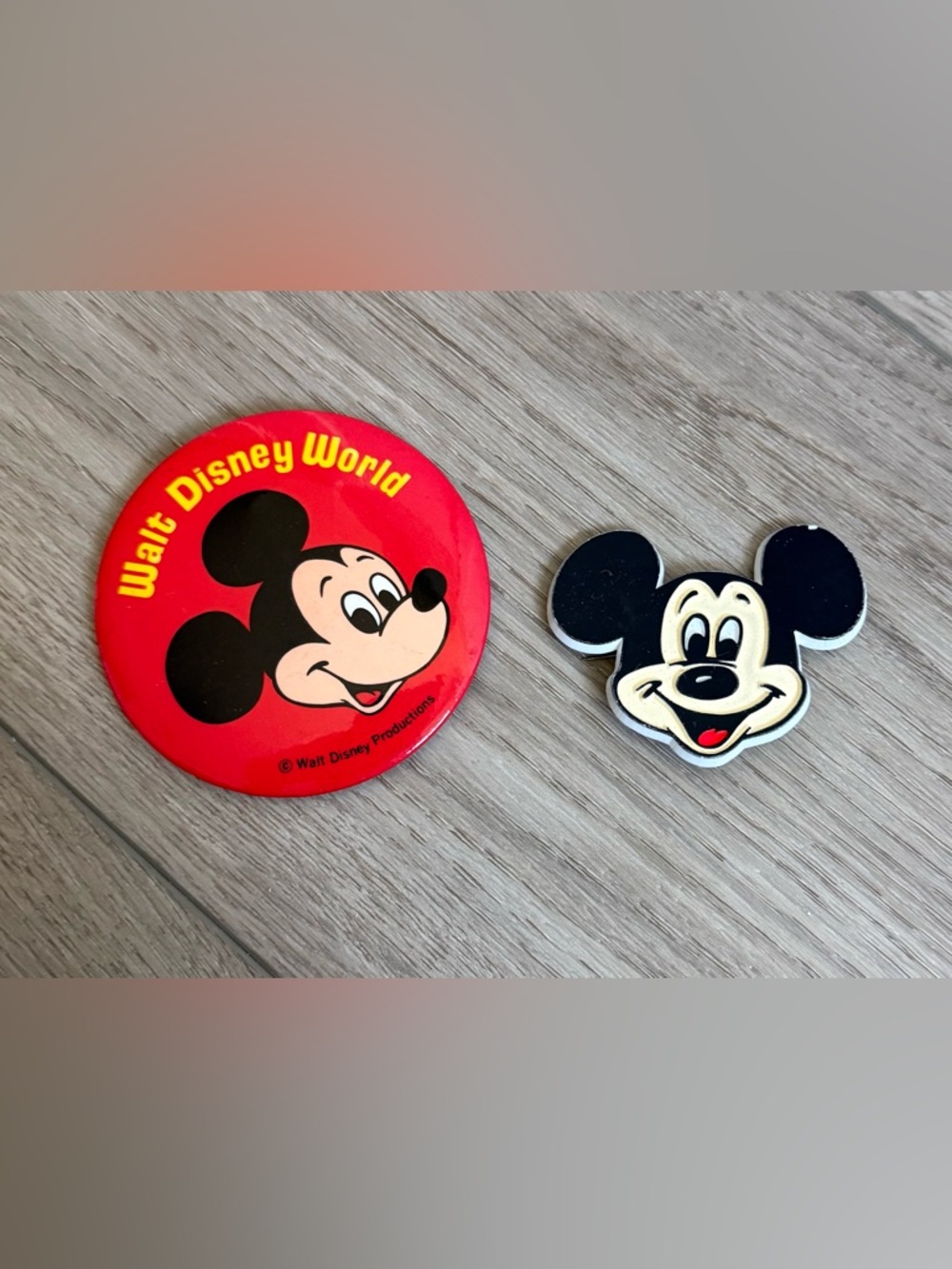 Vintage Disney Mickey Mouse Pins - Set of 2